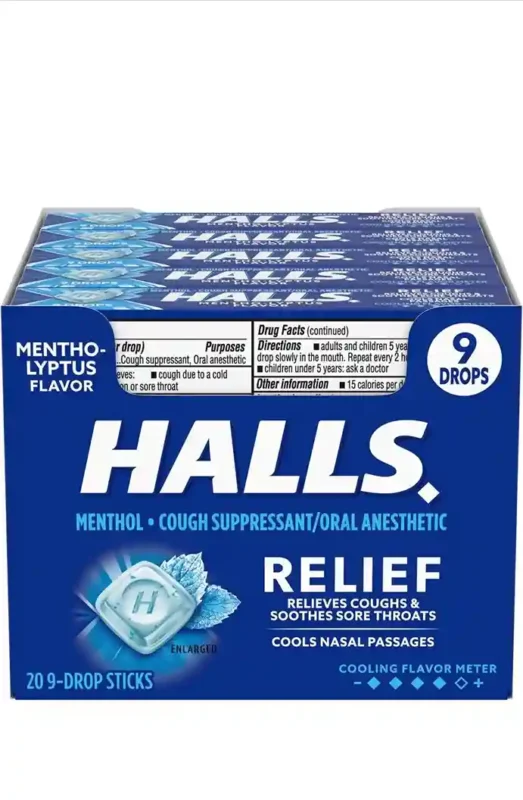 Halls cough drops Mentho-Lyptus , 9 Drops