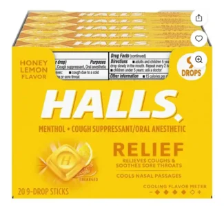 halls honey lemon cough drops