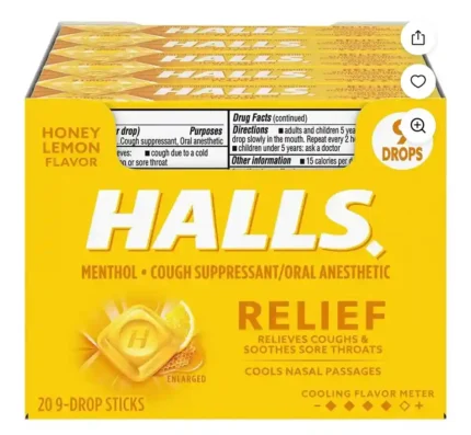 halls honey lemon cough drops