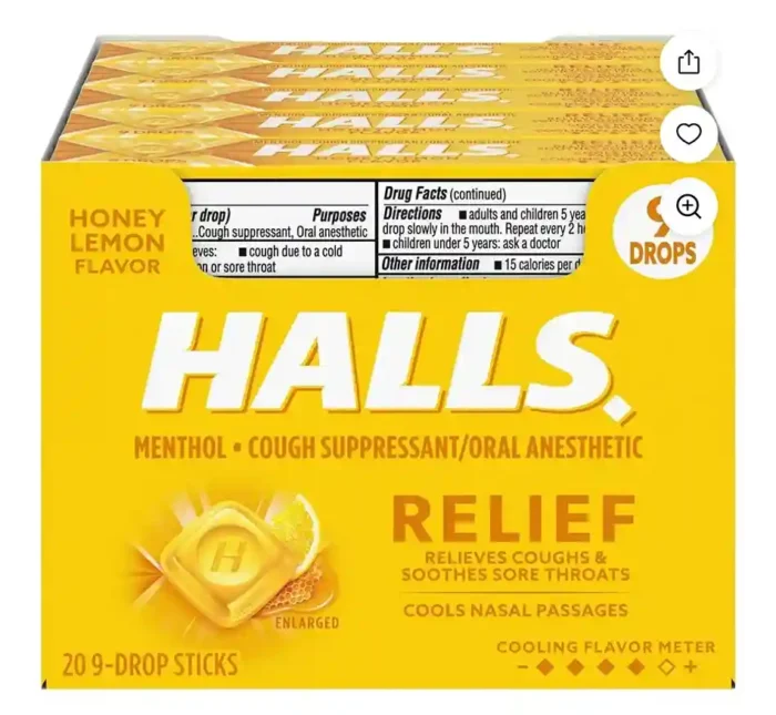 halls honey lemon cough drops