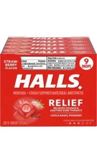 Halls Strawberry Cough Drops – 9 Drops Pack