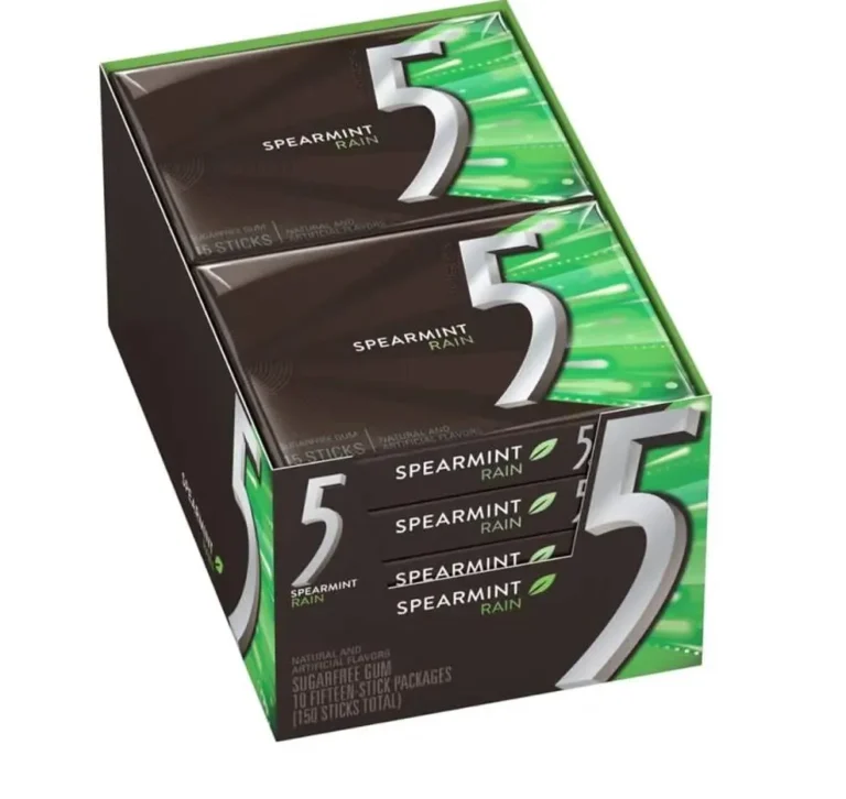 5 Gum Spearmint Rain – Sugarfree Chewing Gum 15-Pack