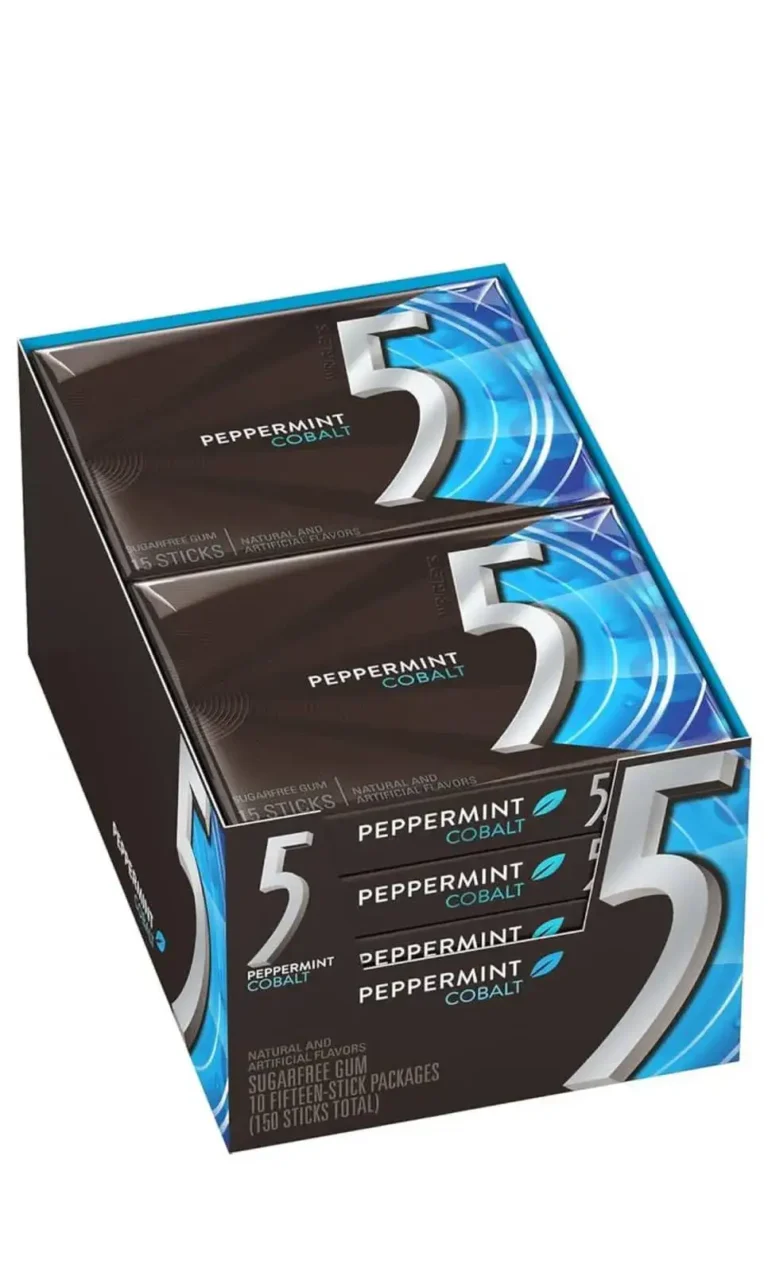 5 Gum Peppermint Cobalt – 15-Stick Sugarfree Gum