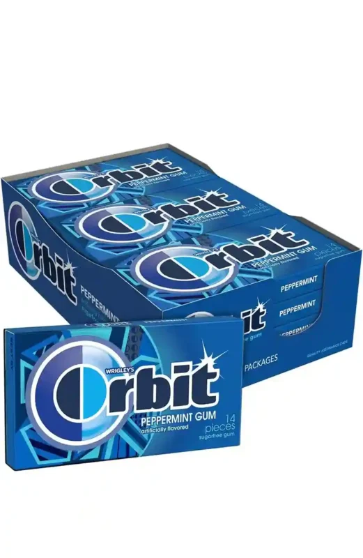 Orbit Peppermint Gum Sugarfree 12-Stick Mint Boost