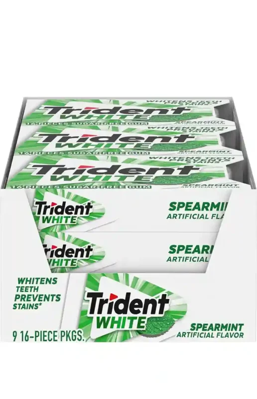 Trident White Spearmint Gum Sugarfree 12-Stick Pack