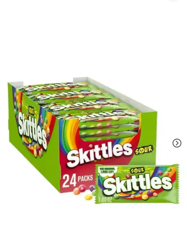 Skittles Sour Candy 1.80oz Pack of 24