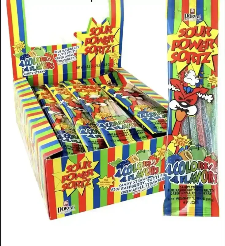 Sour Power Straws Sortz 4 Flavours 50g‌
