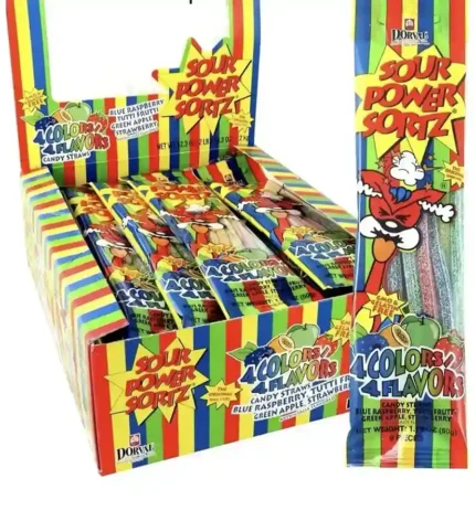 Sour Power Straws Sortz 4 Flavours 50g‌