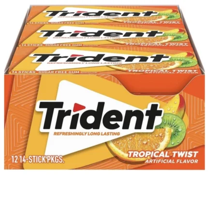 Trident Tropical Twist Sugar-Free Chewing Gum, 14 Sticks