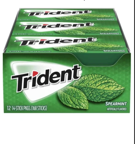 Trident Spearmint Sugar Free Gum, 14 Sticks