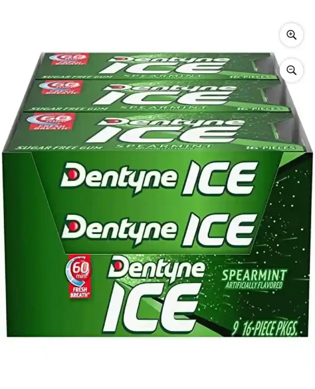 Dentyne ice spearmint sugar-free chewing gum