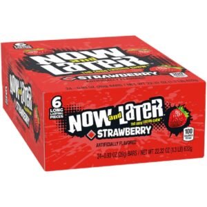 Now and later strawberry chews candy
