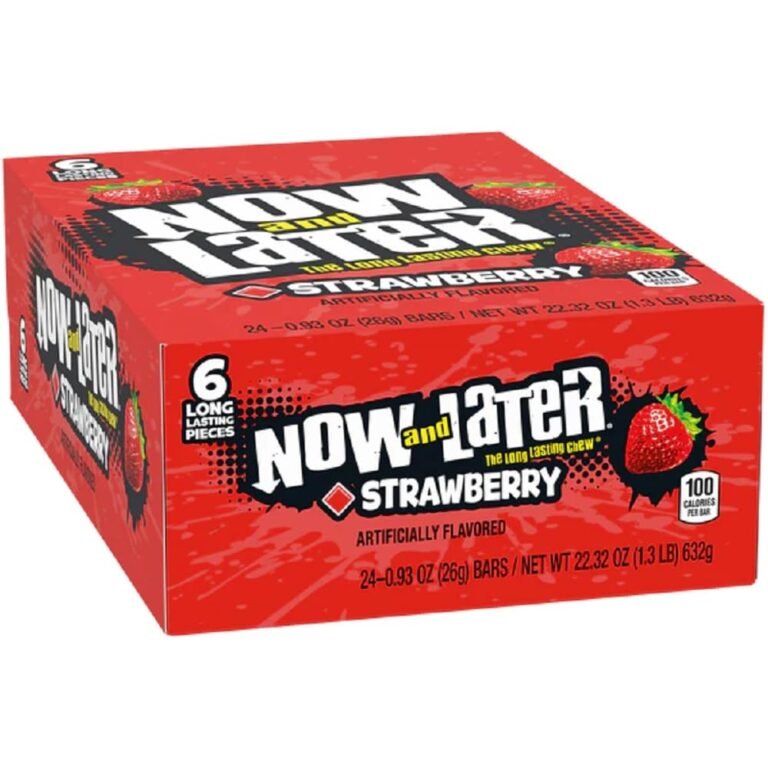 Now and later strawberry chews candy