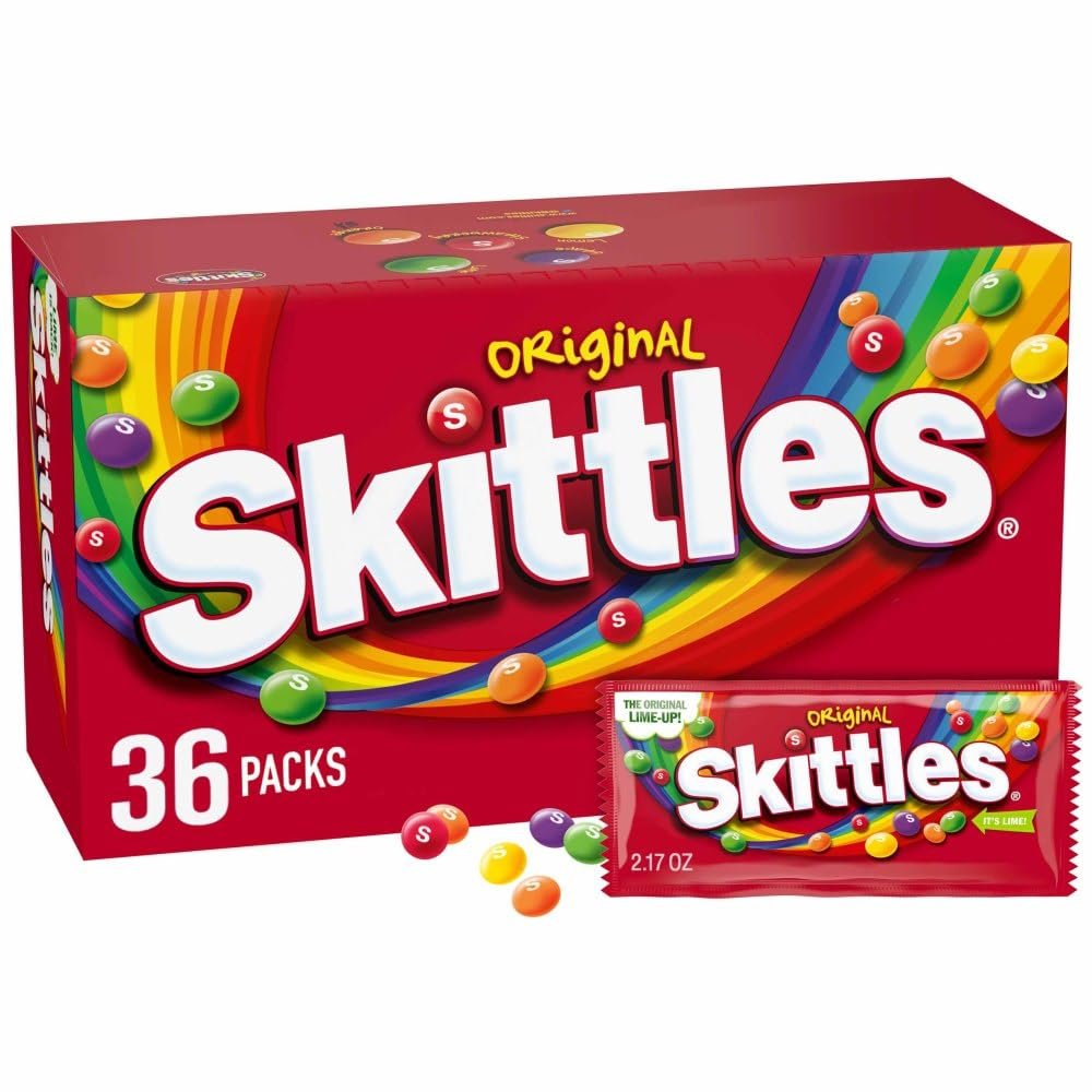 SKITTLES Original Chewy Candy Bulk Pack, Full Size, 2.17 oz Packs (Pack of 36) SKITTLES Original Chewy Candy Bulk Pack, Full Size, 2.17 oz Packs (Pack of 36)