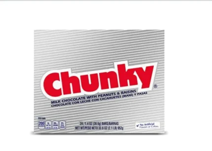 Chunky, Milk Chocolate with Freshly Roasted Peanuts and Chewy Raisins