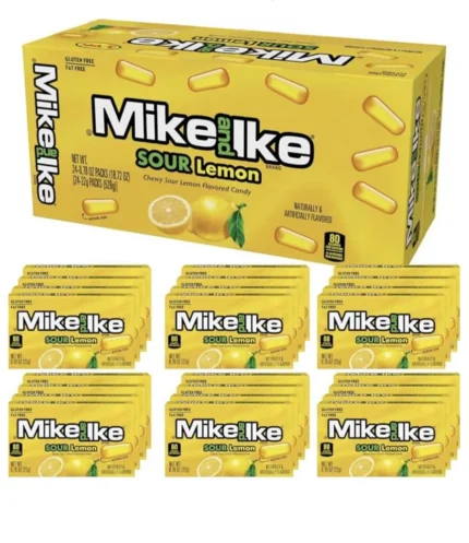 Mike and Ike Candy, sour lemon , Pack of 12 theater box