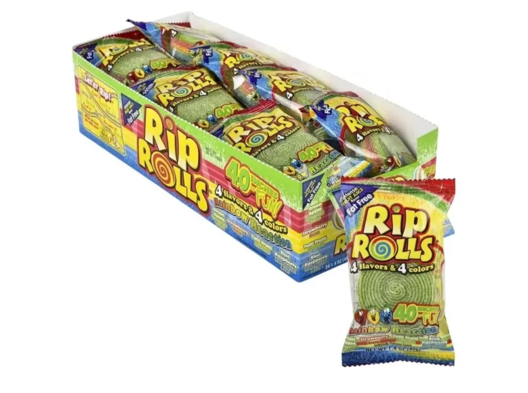 Needzo Rip Rolls Sour Candy Rolls, 4 Flavors Rainbow