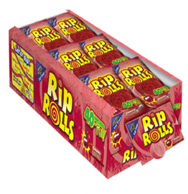 Needzo Rip Rolls Sour Candy Rolls, Cherry Fruit Flavor