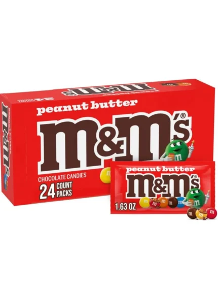 M&M'S Full Size Peanut butter Chocolate Candy 24 Count Packs