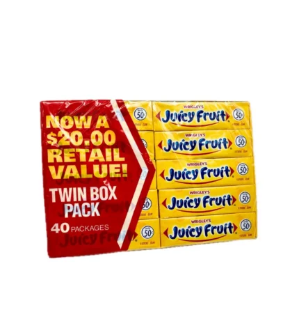 WRIGLEY'S Juicy Fruit Chewing Gum Bulk Pack, 5 Stick (Pack of 40)
