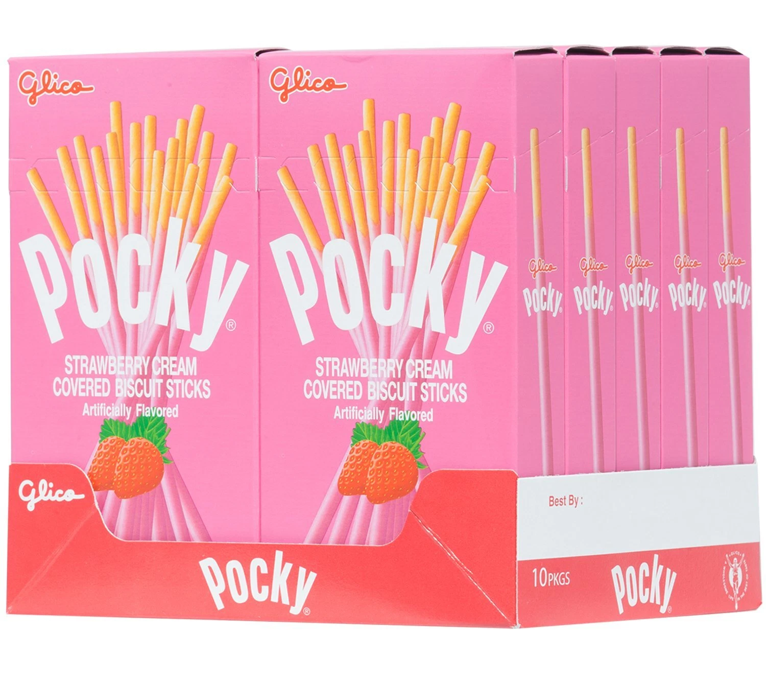 Pocky Strawberry Cream Covered Biscuit Sticks Pocky Strawberry Cream Covered Biscuit Sticks