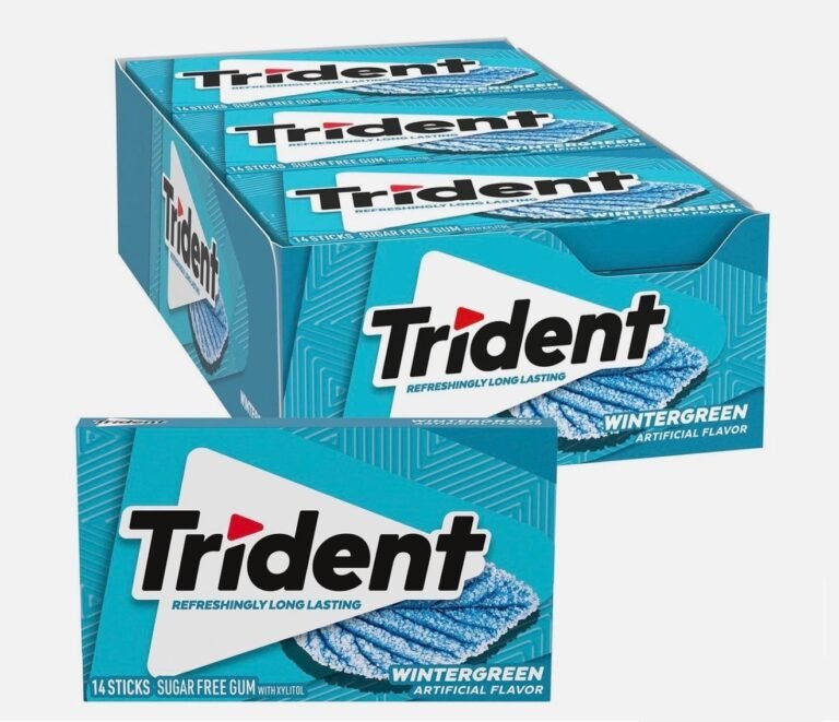 Trident Wintergreen Sugar Free Chewing Gum, 12 Packs of 14 Pieces 168 Total Pieces