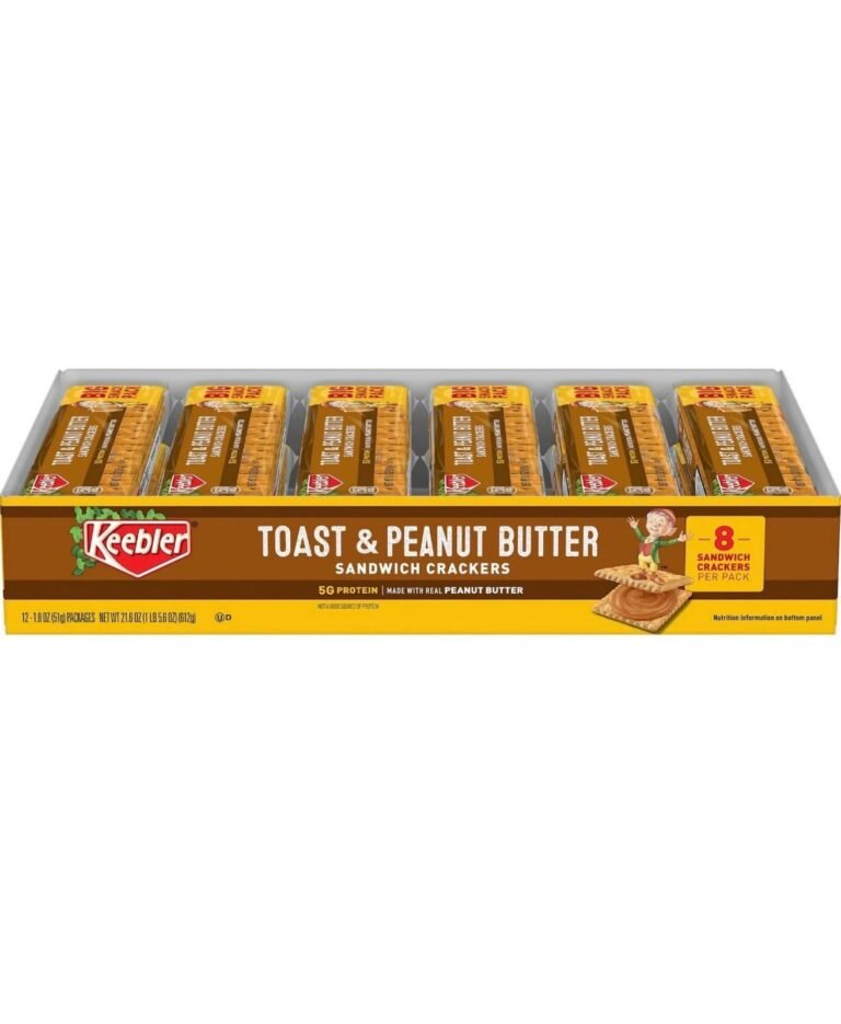 Keebler Toast Peanut Butter Sandwich Crackers Snack Pack, 1.8 Oz 12 pack
